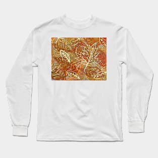 Leaves 18 Mixed Media - Monoprint and Ink Long Sleeve T-Shirt